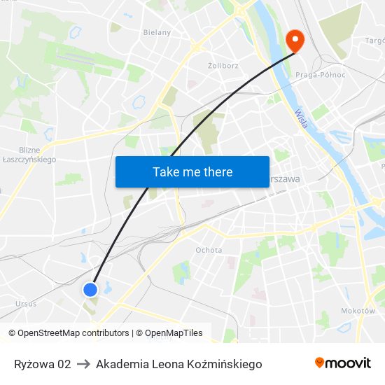 Ryżowa to Akademia Leona Koźmińskiego map