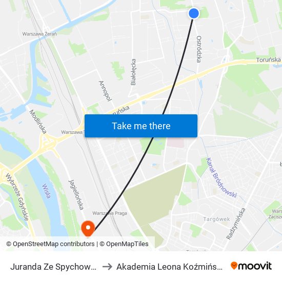 Juranda Ze Spychowa 01 to Akademia Leona Koźmińskiego map