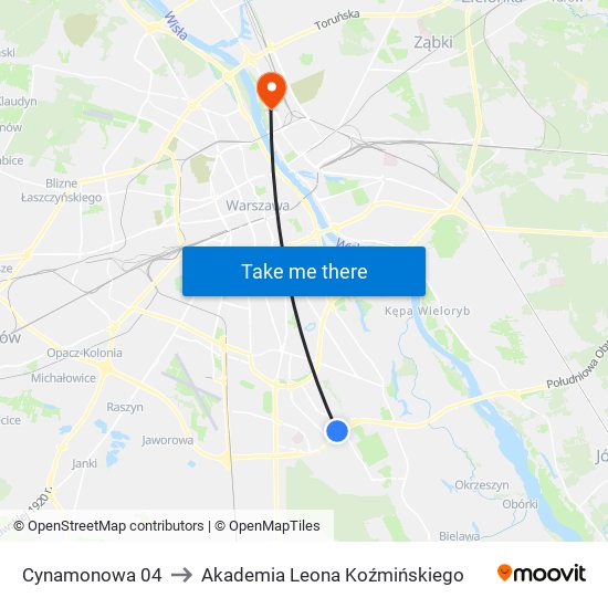 Cynamonowa 04 to Akademia Leona Koźmińskiego map