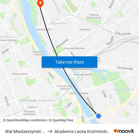 Wał Miedzeszyński to Akademia Leona Koźmińskiego map