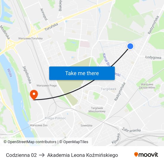 Codzienna to Akademia Leona Koźmińskiego map