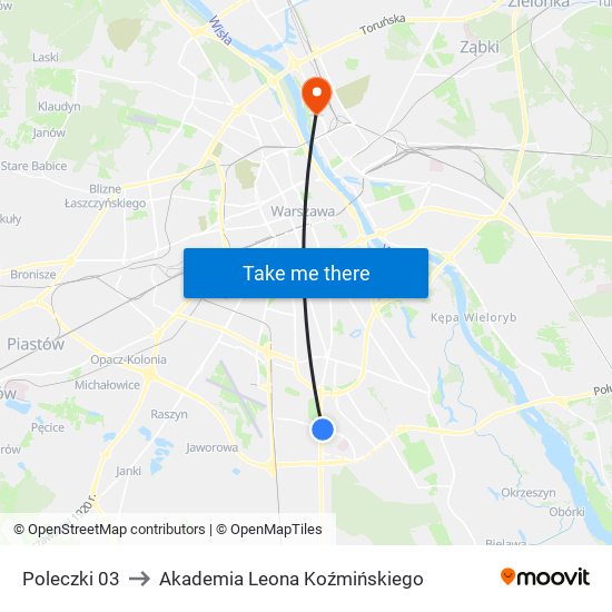 Poleczki to Akademia Leona Koźmińskiego map