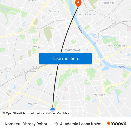 Komitetu Obrony Robotników 02 to Akademia Leona Koźmińskiego map