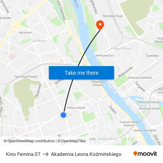 Kino Femina 07 to Akademia Leona Koźmińskiego map