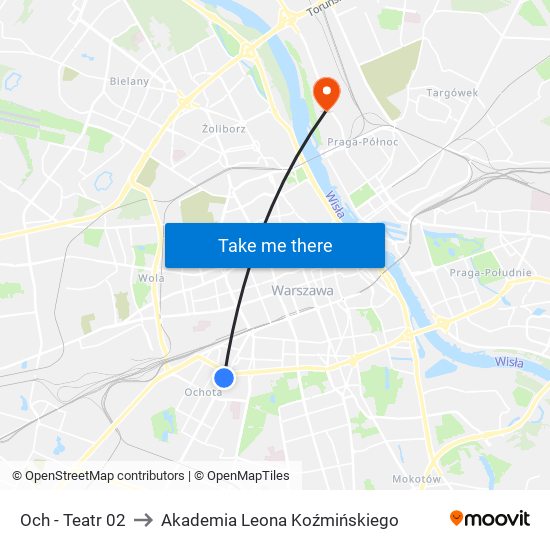 Och-Teatr to Akademia Leona Koźmińskiego map