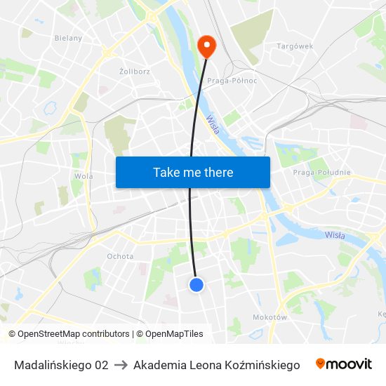 Madalińskiego 02 to Akademia Leona Koźmińskiego map