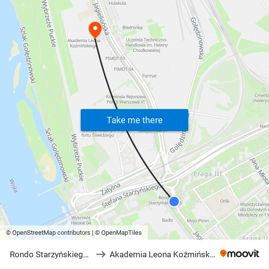 Rondo Starzyńskiego 09 to Akademia Leona Koźmińskiego map