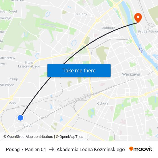 Posag 7 Panien to Akademia Leona Koźmińskiego map