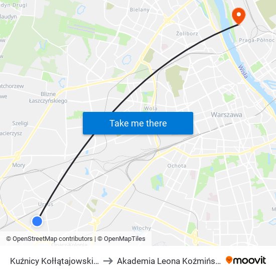 Kuźnicy Kołłątajowskiej 01 to Akademia Leona Koźmińskiego map