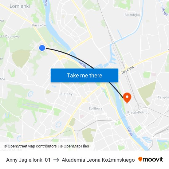 Anny Jagiellonki 01 to Akademia Leona Koźmińskiego map