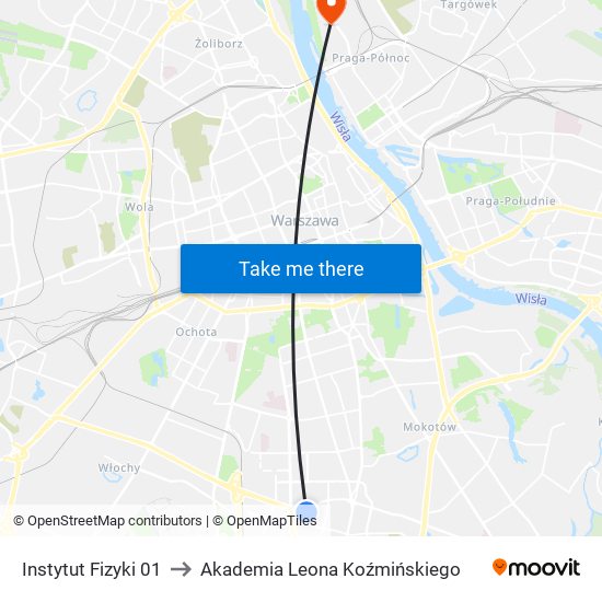 Instytut Fizyki 01 to Akademia Leona Koźmińskiego map