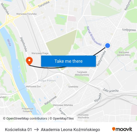 Kościeliska to Akademia Leona Koźmińskiego map