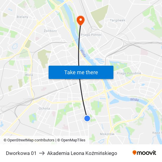 Dworkowa 01 to Akademia Leona Koźmińskiego map