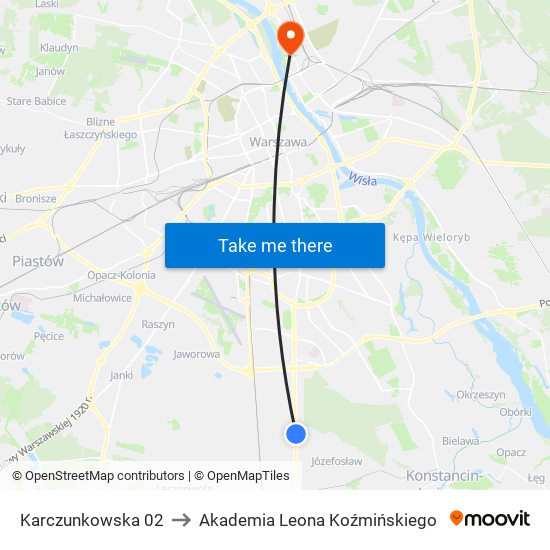 Karczunkowska to Akademia Leona Koźmińskiego map