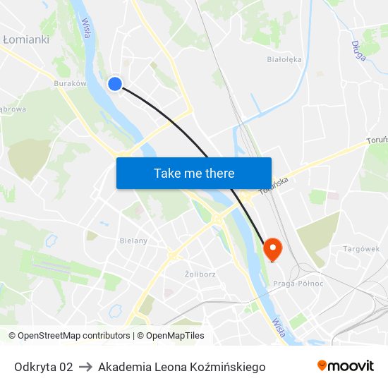 Odkryta 02 to Akademia Leona Koźmińskiego map