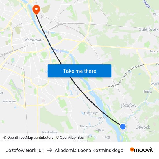 Józefów Górki 01 to Akademia Leona Koźmińskiego map