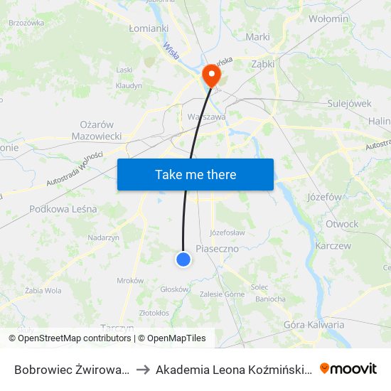 Bobrowiec Żwirowa to Akademia Leona Koźmińskiego map