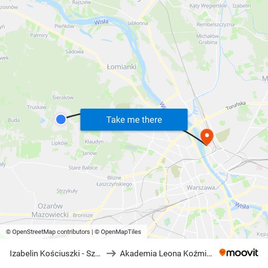 Izabelin Kościuszki-Szkoła to Akademia Leona Koźmińskiego map