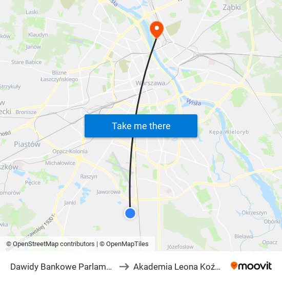 Dawidy Bankowe Parlamentarna 02 to Akademia Leona Koźmińskiego map