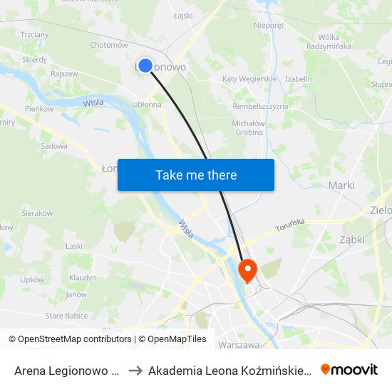 Arena Legionowo 01 to Akademia Leona Koźmińskiego map