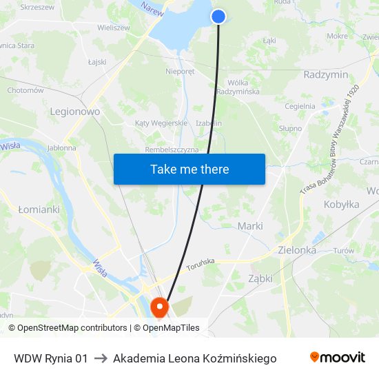 WDW Rynia 01 to Akademia Leona Koźmińskiego map