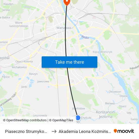 Piaseczno Strumykowa to Akademia Leona Koźmińskiego map