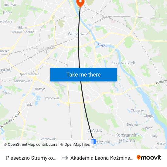 Piaseczno Strumykowa to Akademia Leona Koźmińskiego map