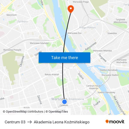 Centrum 03 to Akademia Leona Koźmińskiego map