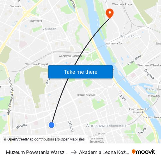 Muzeum Powstania Warszawskiego to Akademia Leona Koźmińskiego map