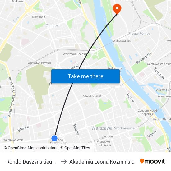 Rondo Daszyńskiego to Akademia Leona Koźmińskiego map