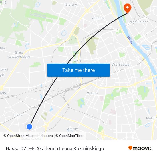 Hassa 02 to Akademia Leona Koźmińskiego map