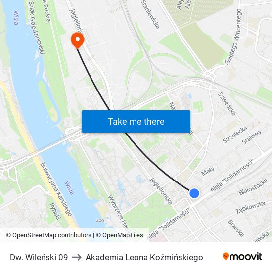 Dw. Wileński 09 to Akademia Leona Koźmińskiego map