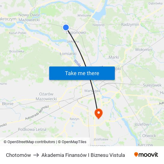 Chotomów to Akademia Finansów I Biznesu Vistula map