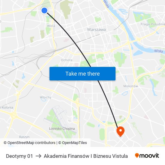 Deotymy to Akademia Finansów I Biznesu Vistula map