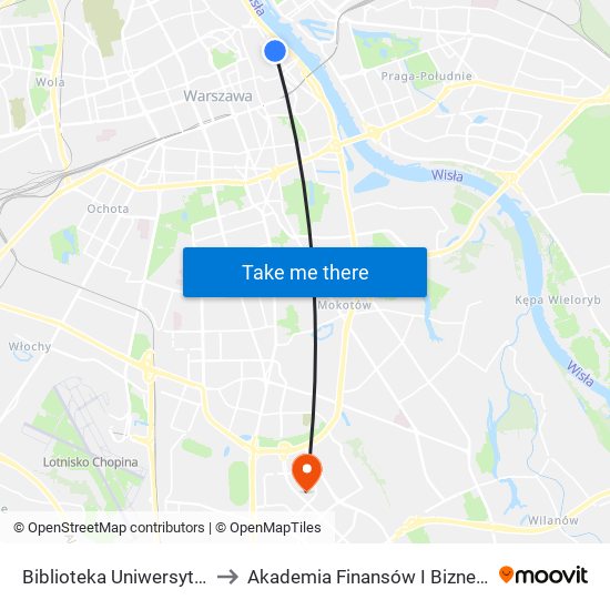 Biblioteka Uniwersytecka to Akademia Finansów I Biznesu Vistula map