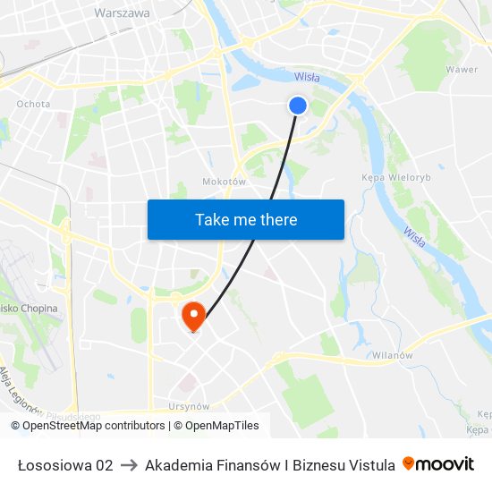 Łososiowa 02 to Akademia Finansów I Biznesu Vistula map