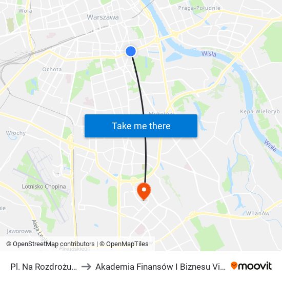 Pl. Na Rozdrożu to Akademia Finansów I Biznesu Vistula map