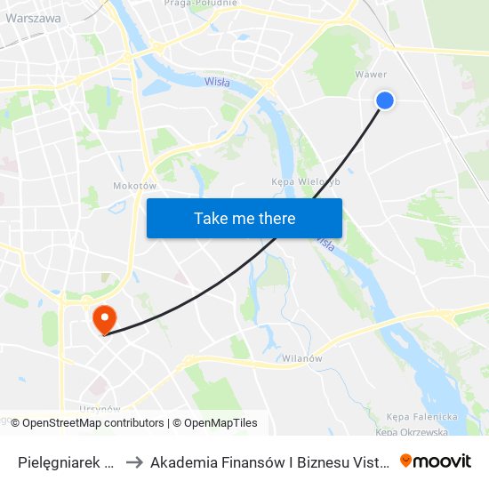 Pielęgniarek 01 to Akademia Finansów I Biznesu Vistula map