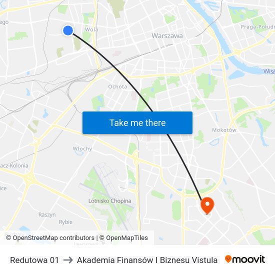 Redutowa to Akademia Finansów I Biznesu Vistula map