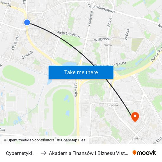 Cybernetyki to Akademia Finansów I Biznesu Vistula map