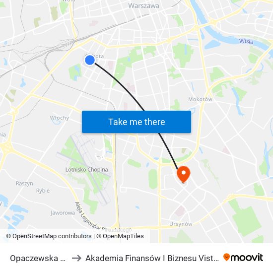 Opaczewska 04 to Akademia Finansów I Biznesu Vistula map