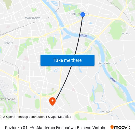 Rozłucka 01 to Akademia Finansów I Biznesu Vistula map