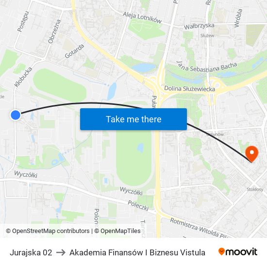 Jurajska to Akademia Finansów I Biznesu Vistula map