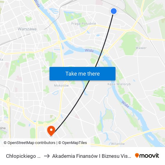 Chłopickiego 04 to Akademia Finansów I Biznesu Vistula map