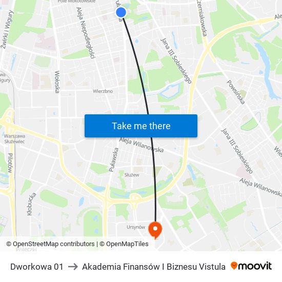 Dworkowa 01 to Akademia Finansów I Biznesu Vistula map