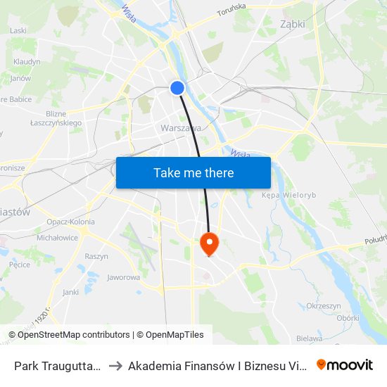 Park Traugutta to Akademia Finansów I Biznesu Vistula map