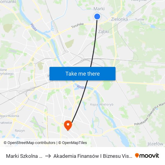 Marki Szkolna 02 to Akademia Finansów I Biznesu Vistula map