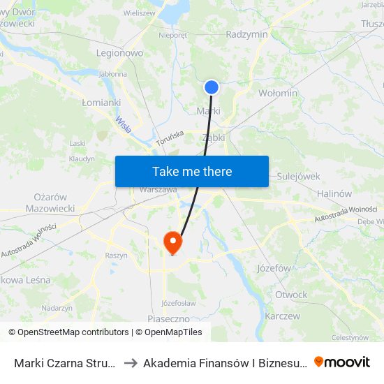 Marki Czarna Struga to Akademia Finansów I Biznesu Vistula map