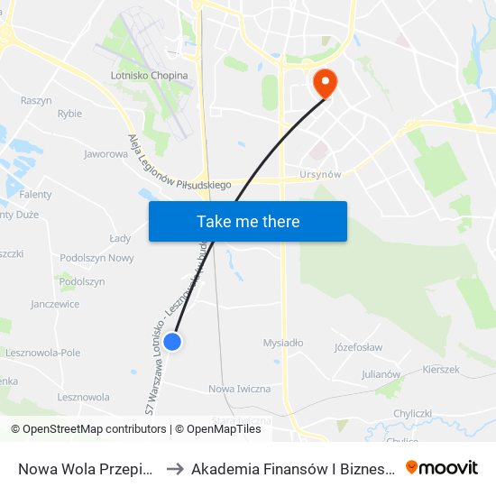 Nowa Wola Przepiórki to Akademia Finansów I Biznesu Vistula map