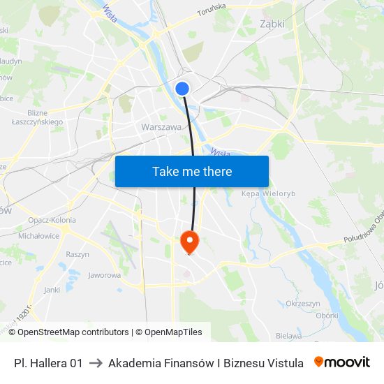 Pl. Hallera 01 to Akademia Finansów I Biznesu Vistula map